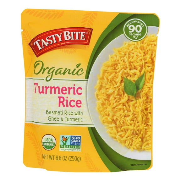 Tasty Bite Organic Turmeric Rice, 8.8 Ounce, Pack of 6, Ready to Eat, Microwavable, Vegetarian, Gluten-Free