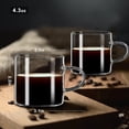 thumbnail image 3 of Baalaka Espresso Cups Set of 2, 4.3oz Glass Expresso Shots Small Coffee Cup with Handle, 3 of 7