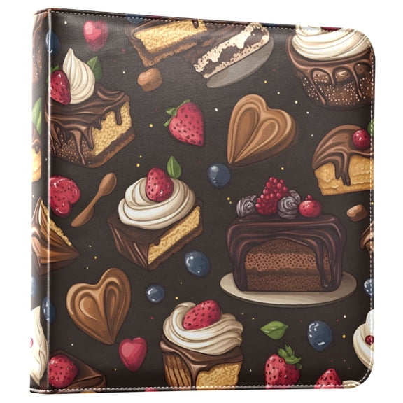FORMRS 3 Ring Photo Album 4"x6" Self Adhesive Large Capacity PU Leather Cover, Chocolate Cakes
