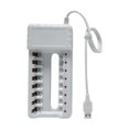 thumbnail image 2 of Chargeur de Pile Usb Rechargeable 8 Emplacements Charge Rapide pour Outils de Pile Aaa/Aa Blanc, 2 of 6