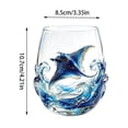 thumbnail image 3 of BiFandian Artisanal Ocean Animals Glassware, Stemless Handcrafted Marine Design Drinking Glass, Coastal Home Decor for Beach House, Kitchen Bar, Oceanside Living Gift, 3 of 7