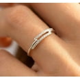 thumbnail image 2 of vylahjewellery Elegant Double Row Plated White Gold Wedding Rings and Bands Pave Stones Engagement Moissanite Diamond Rings Stackable Ring, 2 of 5