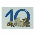 thumbnail image 1 of Number Cutting Board, Group of Street Dogs and Puppies with 10 Together Happy Pets Animals Graphic, Decorative Tempered Glass Cutting and Serving Board, Small Size, Multicolor, by Ambesonne, 1 of 1