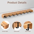 thumbnail image 3 of Coat Rack Wall Mount with Hidden Hooks, Wall Hooks with Shelf, Wall Key Holder Mount Wooden Shelf Entryway Hooks for Bedroom Bathroom for Hanging Coats Hats Dog Leashes Bags Towels, 3 of 7