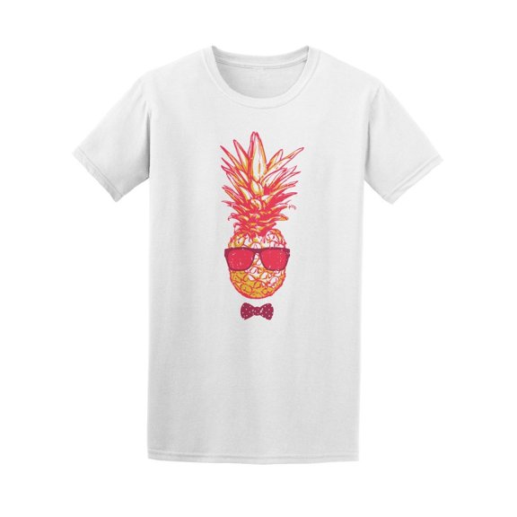 Pineapple In Sunglasses And Bow Tee. Men's -Image by Shutterstock
