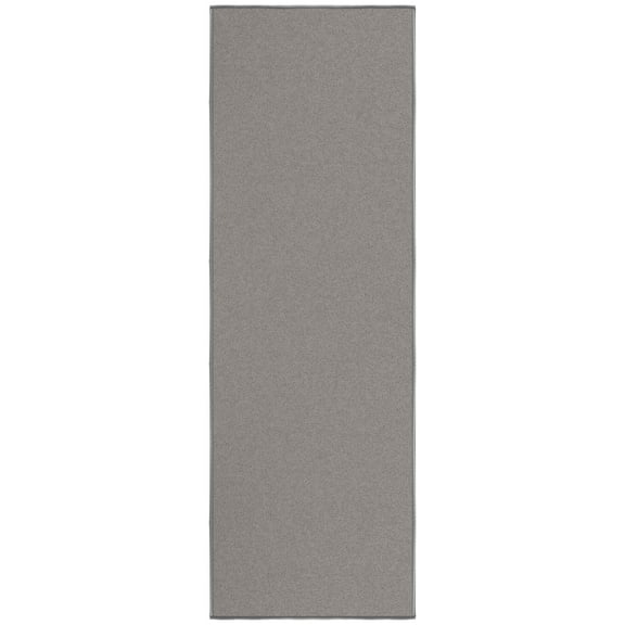 Ottomanson Solid Bathroom Runner Rug 20" x 59" - Non Slip Low Pile Carpet, Gray