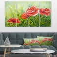 thumbnail image 1 of Coquelicots en Fleurs avec Feuilles Vertes - Grande Toile Murale Florale, 1 of 3