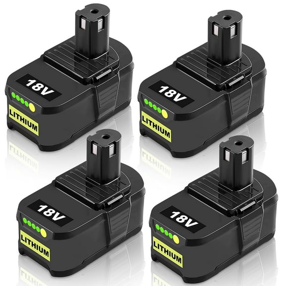 4 Pack 8000mAh Compatible with Ryobi Battery Replacement for Ryobi 18V Battery Fits for Ryobi Battery 18V High Performance Outdoor Tool P102 P103 P104 P105 P107 P108 P109 P190 P122