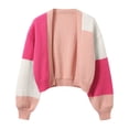 thumbnail image 4 of Arlun Women's Open Front Cropped Cardigan Sweaters Colorful Long Sleeve Knit Tops Soft Comfortable Trendy Color Block Lantern Sleeves Short Cardigans Outwear Red XL, 4 of 8