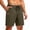 Army Green, variant on Twczz Mens Cotton Linen Shorts with Pockets- Relaxed Fit Summer Elastic Waist Drawstring Casual Beach Shorts Brown Size S-2XL