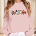 thumbnail image 2 of Tiweut Vintage Birds Sweatshirt Gift for Women Casual Long Sleeve Tshirt Cute Bird Lover Gifts Pullover Tee Tops,Pink,M, 2 of 4