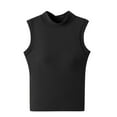 thumbnail image 4 of QUNYINEY Casual Women's Tank Tops Sleeveless Mock Neck Solid Tops Slim Padded Summer Tank Tops, 4 of 5