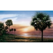 Beach Palm Trees Giant Prepasted Wallpaper Accent Mural