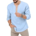 thumbnail image 5 of VJATTWR Long Sleeve Mens Shirts Casual Pullover Shirts for Men Lightweight Stripes Men Tshirts L, 5 of 6