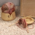 thumbnail image 3 of BambooMN Brand - Bamboo Yarn Bowl with Removable Lid -Yarn Holder for Knitting and Crochet - Natural Bowl, 3 of 5