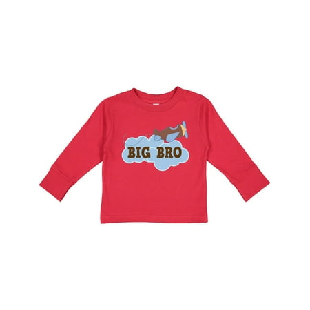 

Inktastic Big Bro Boys Airplane Brother Announcement Gift Toddler Boy Girl Long Sleeve T-Shirt
