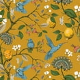 thumbnail image 3 of Topfinel Fancy Hummingbird Patterned Curtain,Mustard Yellow Curtains for Living Room, Thermal Insulated Blackout Curtains for Bedroom, Floral Vintage Lemon Curtains 72 inch Length 2 Panels Set, 3 of 10