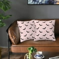 thumbnail image 5 of Halloween Throw Pillow Covers, Halloween black bats star pink Halloween Decorations Square Pillow Cases with Invisible Zipper for Bed Couch Sofa, Farmhouse Halloween Decor-2 Pack 18x18, 5 of 6