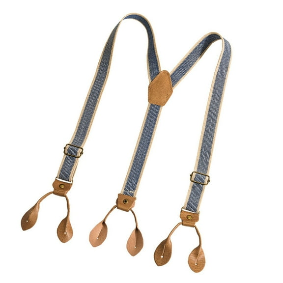 Vintage British Styles Buttons Suspenders Adjustable Length Antiskid Suspenders