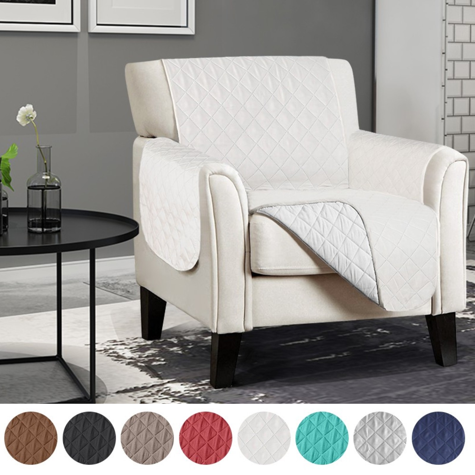 Lovote Couch Cover Armchair Waterproof Sofa Cover Beige Nonslip