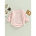 thumbnail image 4 of Bagilaanoe Newborn Baby Girl Rompers Letters Flower Rainbow Print Long Sleeve Bodysuits 3M 6M 12M 18M Infant Casual One Piece Short Jumpsuit, 4 of 9