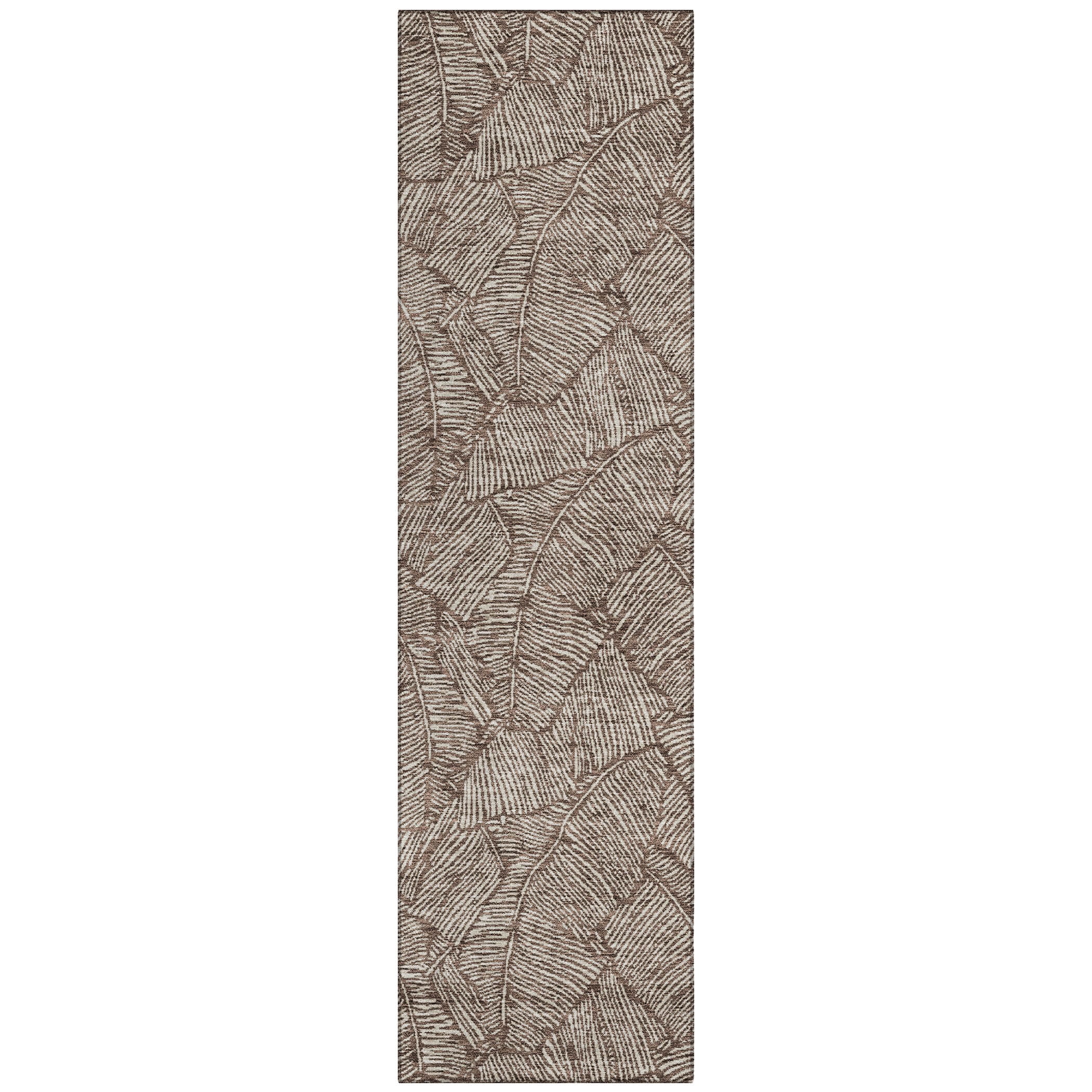 Addison Rugs Chantille Indoor/Outdoor Transitional Floral Brown Washable Runner Rug, 2'3" x 7'6"