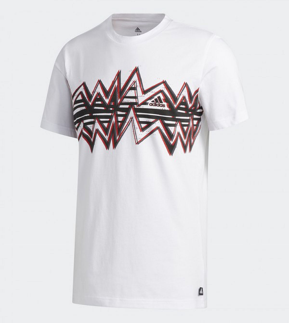 adidas Mens Tan 10 Graphic Tee,White,M