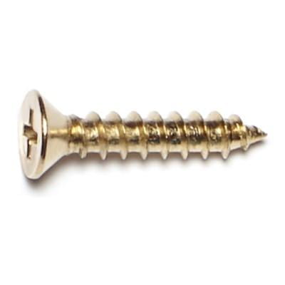 

#10 x 1 Brass Plated Steel Phillips Flat Head Sheet Metal Screws