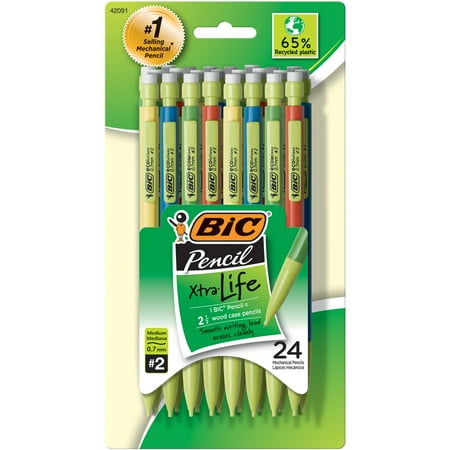 BIC Ecolutions Mechanical Pencil, 0.7mm, Black, 24-count