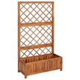 thumbnail image 1 of vidaXL Raised Bed with Trellis 85x38x150 cm Solid Acacia Wood, 1 of 5