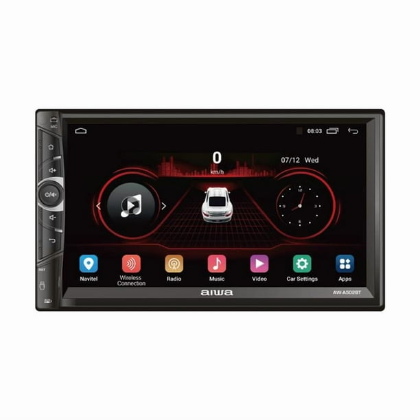 Radio Auto 2 Din Android Touch Hd De 7'' Aiwa Aw-a502bt Color Negro