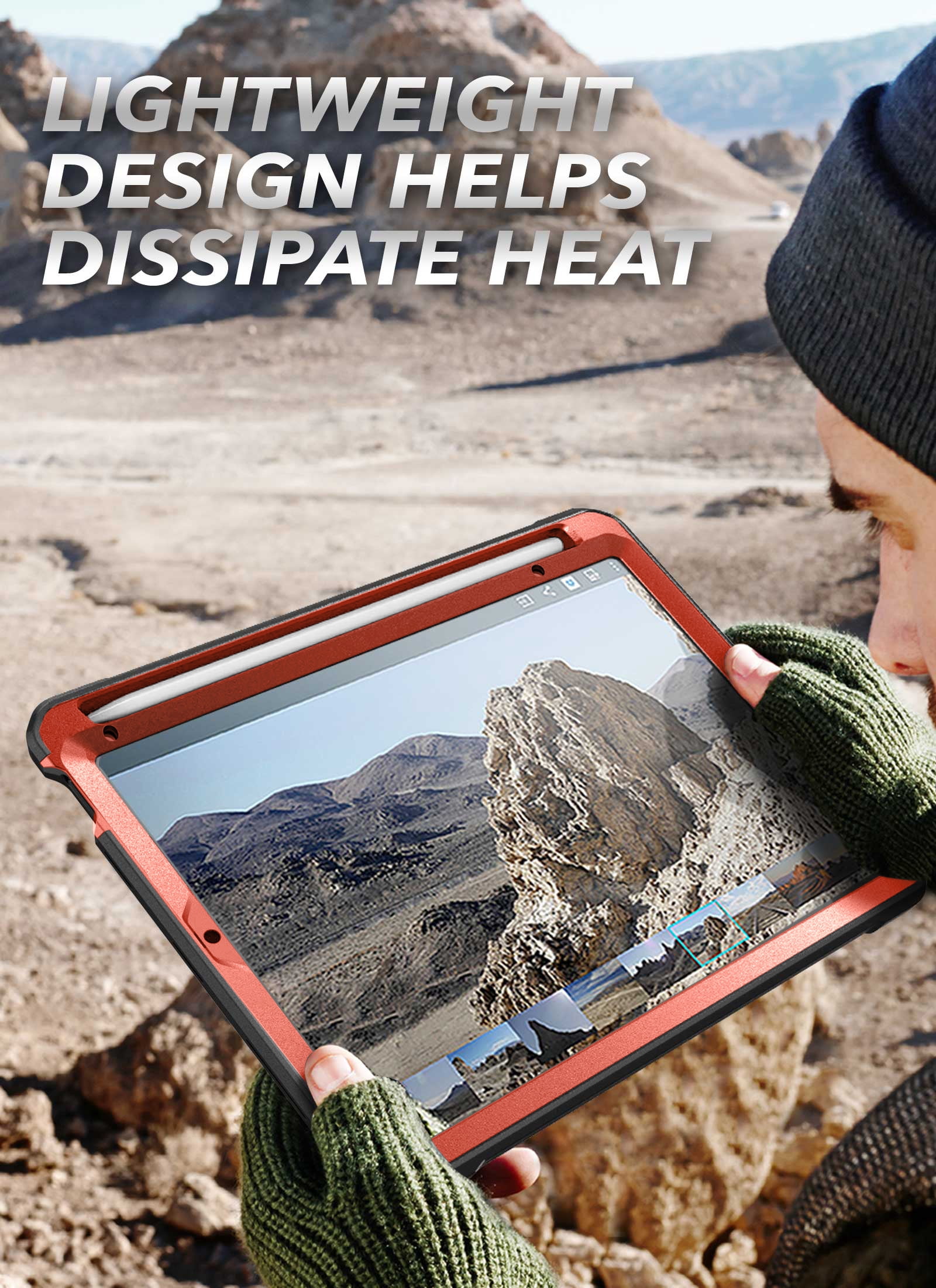 SupCase Unicorn Beetle Pro - Protective case for tablet - rugged - polycarbonate, thermoplastic polyurethane (TPU) - metallic red - 8.3" - for Apple iPad mini (6th generation)