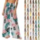 thumbnail image 1 of Pincandy Women See Through Sheer Mesh Pants Beach Swimsuit Bikini Bottom Cover up Party Club Elastic High Waist Wide Leg Pants, 1 of 7