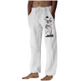 thumbnail image 2 of Pantalones largos para hombre, moda, estampados, casuales, cintura elástica con bolsillo, pantalones deportivos, pantalones de poliéster para hombre., 2 of 4