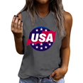 thumbnail image 2 of Trikvn Patriotic Tank Tops for Women American Flag 4th of July Sleeveless Crewneck Summer Casual Tees Independence Day Trendy Vacation Shirts, 2 of 4