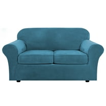 CJC 3-Piece Sofa Couch Covers, Velvet Loveseat Slipcover for Separate Cushion Couch, Stretch Furniture Protector for Pets Kids, 9 Colors