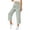 Army Green, variant on Levmjia Women's Striped Capri Pants High Waisted Casual Ankle Length Trousers with Pockets Elastic Waist Button Closure Cuffed Hem for Summer