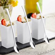 Visions 6 Silver Plastic Tasting Spoon - 400/Box