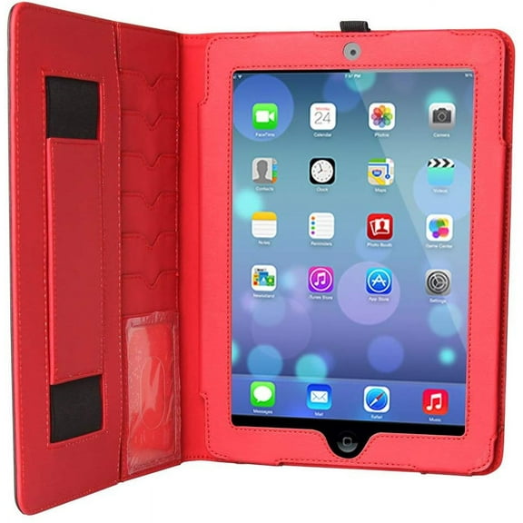 Simyoung SmartBlazer Leather Business Folio Case for iPad Air and iPad 9.7 5th/6th Gen - Black/Red