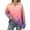 Purple Pink #50, variant on WULMLEO Oversized Sweatshirt for Women Casual Long Sleeve V Neck Shirts Fleece Loose Fit Pullover Tops Fall Fashion Tie Dye Sky Blue S