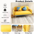 thumbnail image 6 of Glavbiku 58" Velvet Sofa with Gold Legs,Upholstered Loveseat with 2 Pillows for Living Room,, 6 of 9