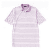Hart Schaffner Marx Short Sleeve Shadow Stripe Polo Lavender Size XL