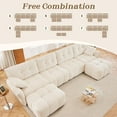 thumbnail image 3 of Tabaray Modular Sectional Sofa,Cloud Sectional Couch with Deep Seat,Modern Modular Couch with Movable Ottoman,Chenille Sofa with Throw Pillows for Living Room,Bedroom (142"-U Shape,Beige), 3 of 8