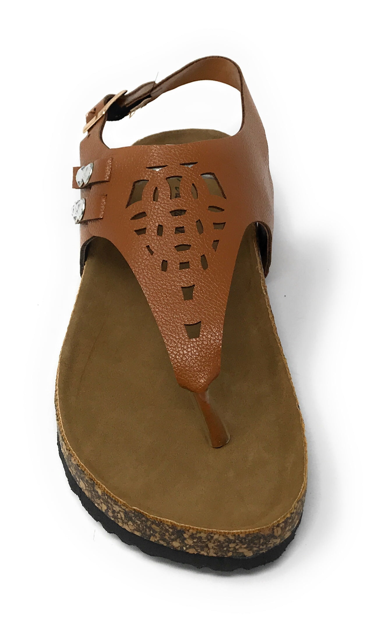 Victoria K Women's Laser Cut Out Cork Sandals