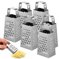 thumbnail image 1 of ColoMX Mini rallador de queso de acero inoxidable de 6 piezas, rallador de caja de cuatro lados para uso en la cocina, cortador y triturador de verduras multifunción para queso, ajo, zanahorias y más., 1 of 8