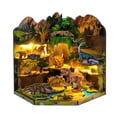 thumbnail image 1 of diy Cabin Dinosaur Research Institute Model Wooden Puzzle Book Stand 3d Miniature Scene Handmade Stereoscopic Assembled Gift, 1 of 8
