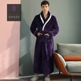 thumbnail image 5 of Baberdicy Robes for Women Robe Flannel Unisex Hotel Men Women Robe Unisex, 5 of 9