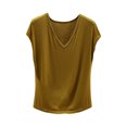 thumbnail image 2 of Womens Tank Tops Plus Size Sleeveless Solid V-neck Summer Top Yellow XL, 2 of 5