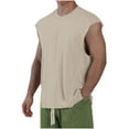 thumbnail image 1 of Styesk Débardeurs Hommes Mode Couleur Unie Sport Décontracté Sans Manches Col Rond, 1 of 5