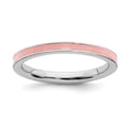 thumbnail image 1 of Sterling Silver Stackable Expressions Pink Enameled 2.25mm Ring size 9, 1 of 5